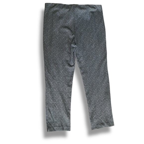 Chico's Juliet ankle painted herringbone high rise flat front pull on pants - Picture 4 of 8